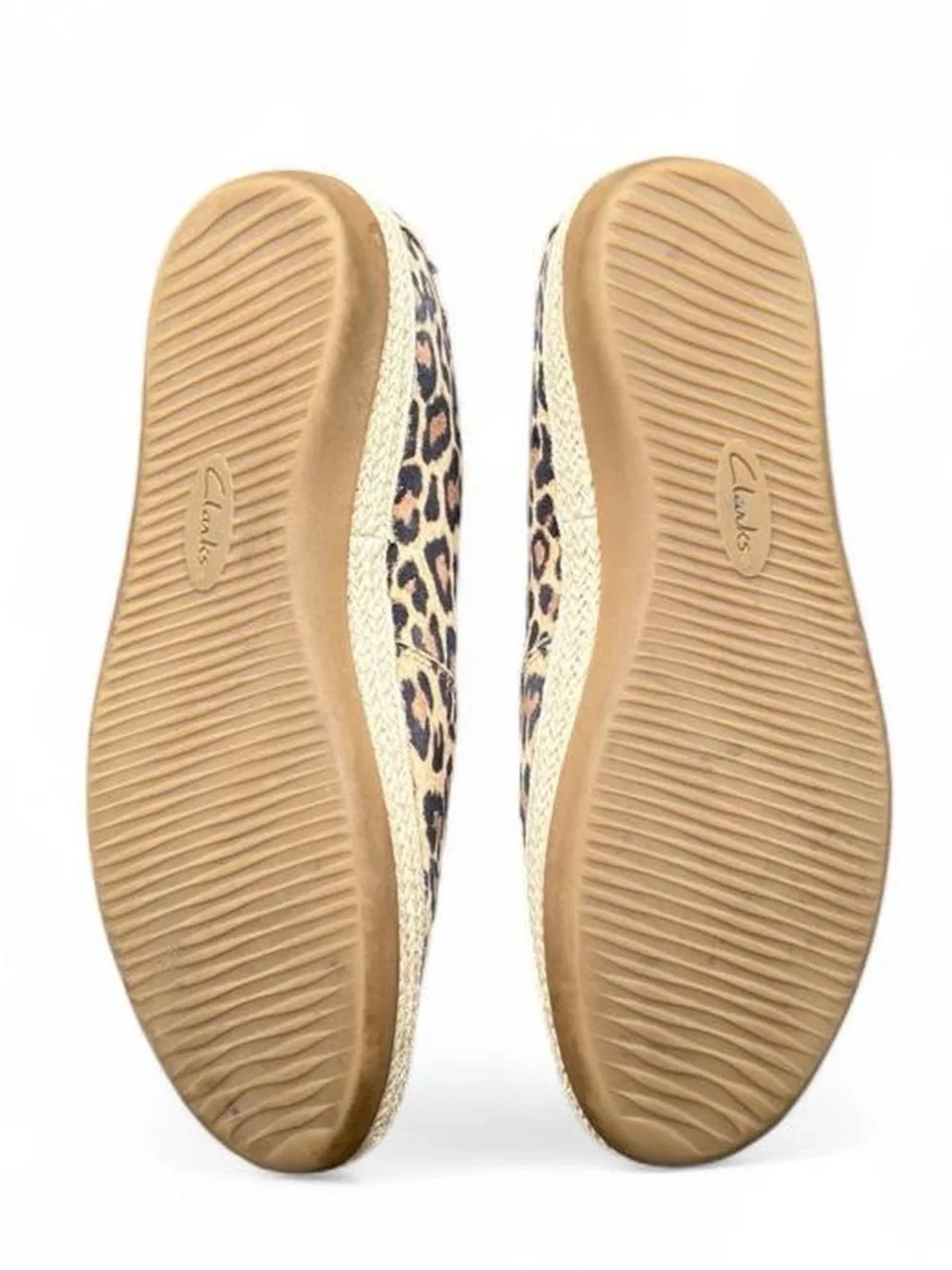 Clarks Danelly flats leopard print slip on espadrille shoes